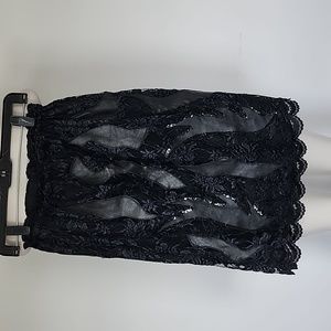 Marni Knits vintage black lace scallop hem skirt-M